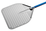 Professional Anodized Aluminum Perforated Pizza Peel with short 60 cm. handle GI METAL A-32RF/60 - La Pizza Hub