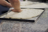 BLUE IRON RECTANGULAR PIZZA PAN 60x40x3 cm. FLARED EDGE, Pizza tool, GI METAL, - La Pizza Hub