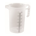 Front view of a 3 Lt. professional measuring jug with reinforced handle - La Pizza Hub