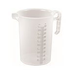 Front view of a 5 Lt. professional measuring jug with reinforced handle - La Pizza Hub