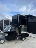 Piaggio Ape mobile food unit open side view New Zealand - La Pizza Hub