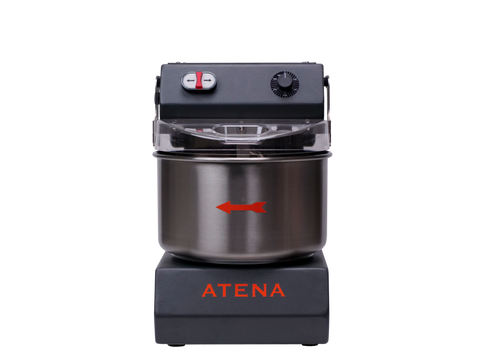 Frontal view of the Atena domestic spiral dough mixer 8 Lt dark grey - La Pizza Hub