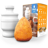 PROFESSIONAL MOLD FOR MAKING PERFECT ARTISAN ITALIAN ARANCINI WITH BOX AND A PERFECTLY MADE ARANCINO. THE PERFECT GIFT FOR ANY TRADITIONAL ITALINAN FOOD LOVER